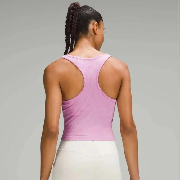 Lululemon Athletica Ebb to Street Cropped Robbed Racerback Tank sz 12 - Picture 2 of 8